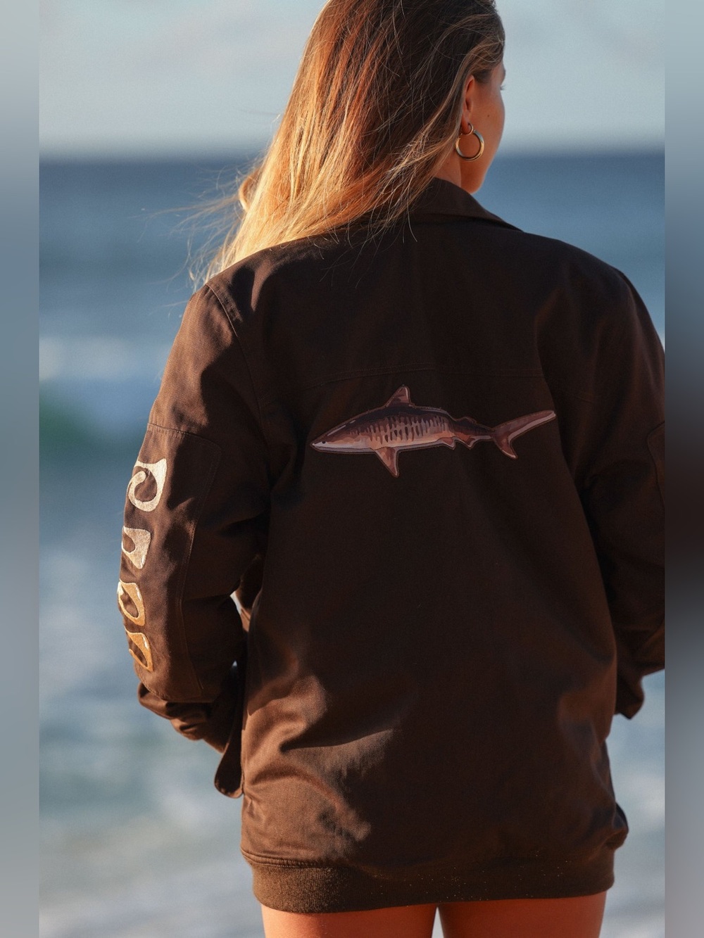 Strait the Label Hawaii Shark Babe Bomber Jacket One Size New NWT